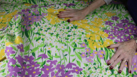 Floral print silk/linen blend