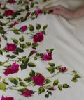 0scar de la Renta rose border print silk