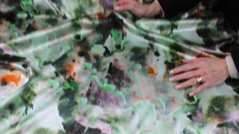Italian abstract print silk