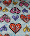 Heart print stretch cotton fabric