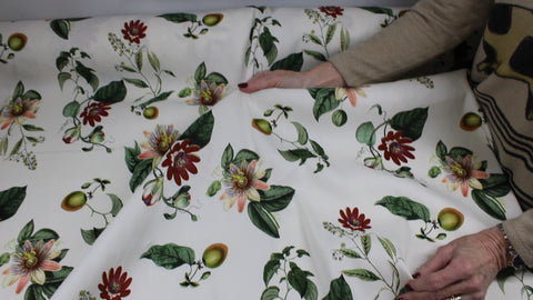 Floral linen rayon blend fabric