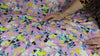 Floral rayon jersey on a pink background
