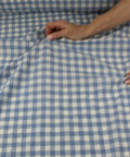 Gingham check double cotton gauze