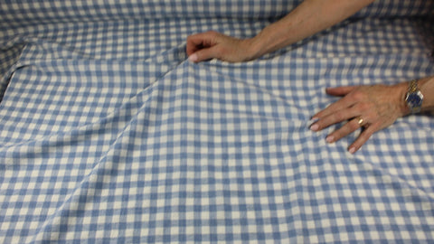 Gingham check double cotton gauze