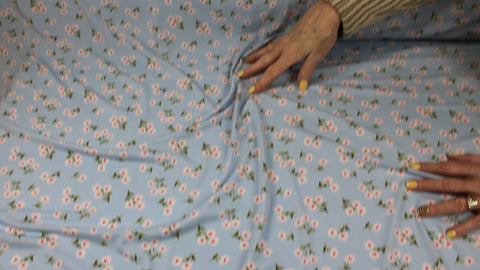 Floral crepe-finish ITY jersey