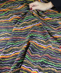 Squiggly lines silk crepe de chine