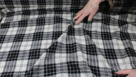 Plaid wool gauze
