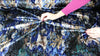 Abstract print stretch panne velvet