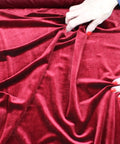 Wine colored stretch velvet