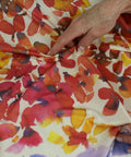 French rayon jersey with an impressionist floral print