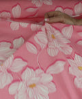 Floral print cotton with white on pinks