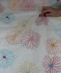 Floral embroidered cotton organdy
