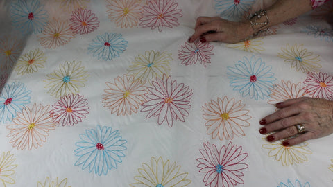 Floral embroidered cotton organdy