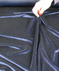 Navy blue stretch velvet