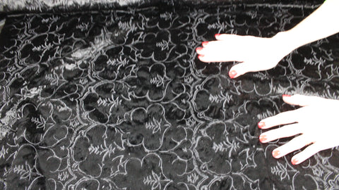Embroidered velvet coating
