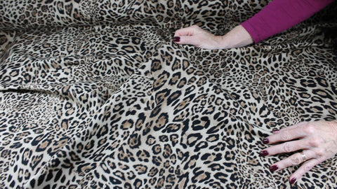 Leopard print cotton twill bottom weight