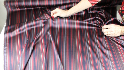Striped stretch silk charmeuse