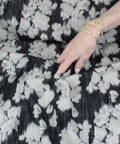 Floral print midweight denim
