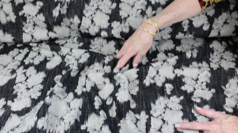 Floral print midweight denim