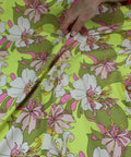 Mid-century modern style floral ITY jersey
