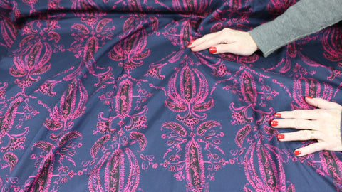 Wallpaper print floral stretch silk