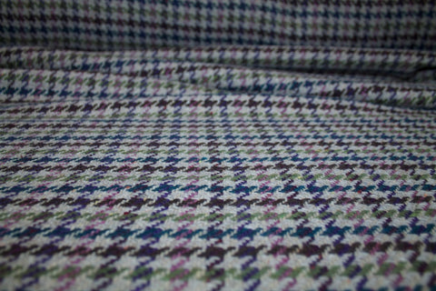 Italian Houndstooth Bouclé - Purple/Brown/Olive/Ivory