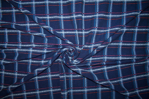 Plaid Cotton Double Cloth - Blue Tones
