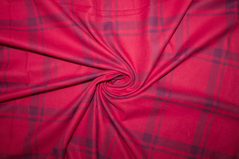 Yarn Dyed Plaid Cotton Flannel - Reds