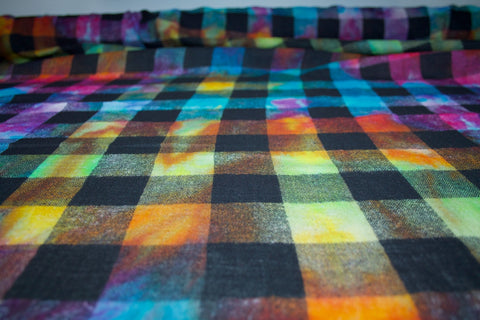 Rainbow Colors Flannel Finish Double Cotton Gauze - Multi