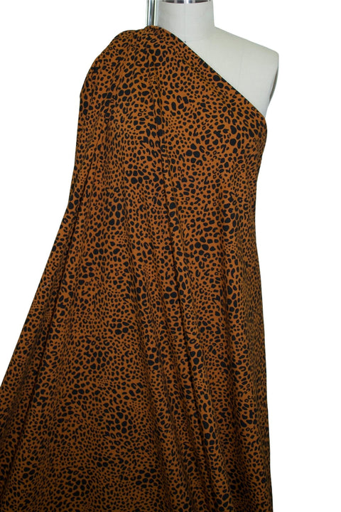 Leopard Print Organic Cotton Jersey - Black on Cinnamon