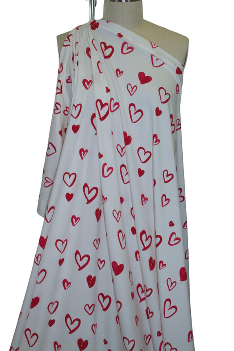 Love is in the Air Organic Cotton Jersey - Red on White