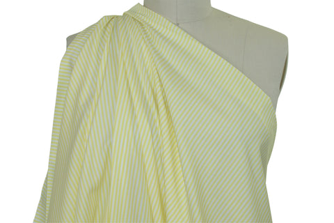 Striped Wide Italian Cotton Shirting - Yellow/White