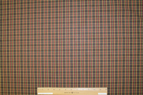 Japanese Plaid Cotton Lawn - Brown/Yellow/Red