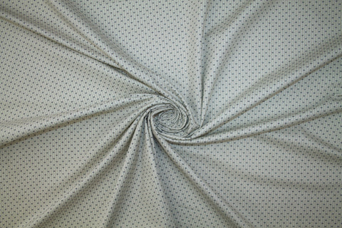 Tiny Print/Stripe Beefy Cotton Shirting - Tans/Dark Navy