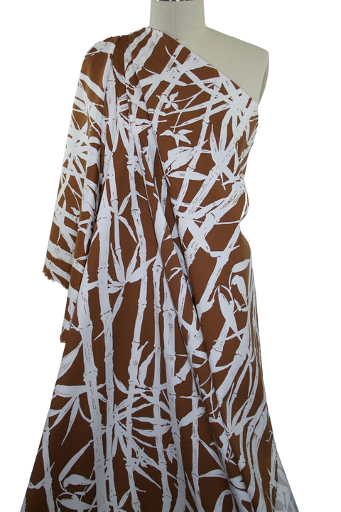 Bamboo Forest Stretch Cotton - Brown/White