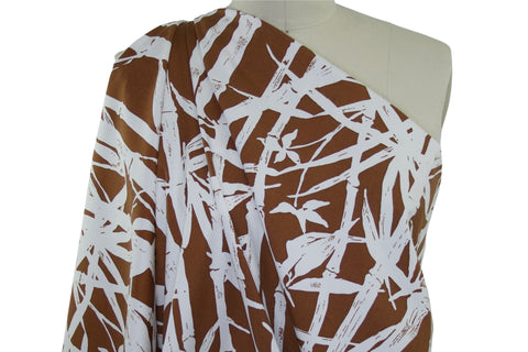 Bamboo Forest Stretch Cotton - Brown/White