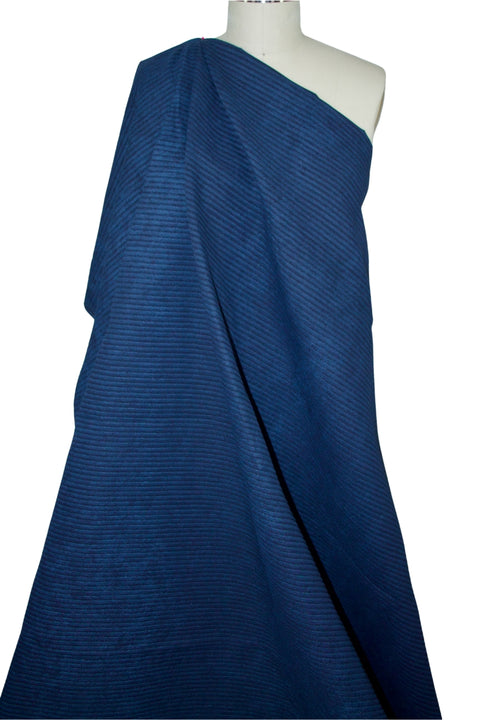 Cotton Ottoman Double Cloth - Denim Blue/Natural