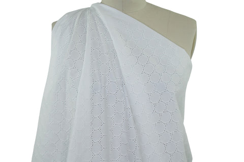 Classic Circle Broderie Anglaise - White