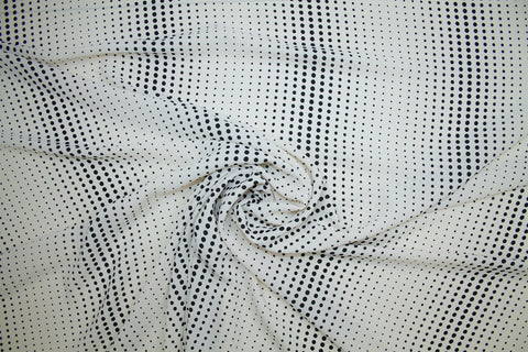 7/8 yard of Anne K(lein) Graduated Dots Crepe de Chine - Black on Off-White