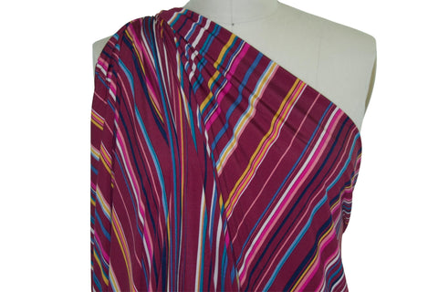Uneven Striped ITY Jersey - Berry Tones