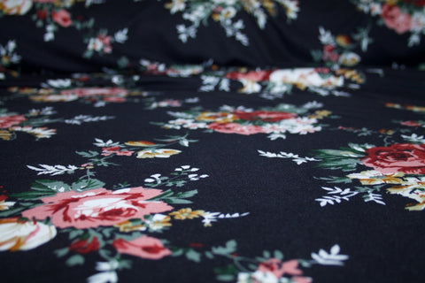 Floral ITY Jersey - Corals/Greens/Yellows on Black