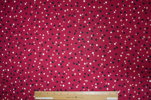 Anne K(lein) Polka Dot Crepe de Chine Panel Print - Reds