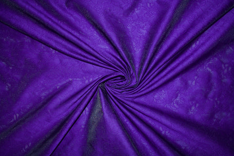 Novelty Jacquard Floral Organdy - Royal Purple
