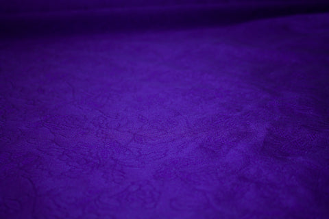 Novelty Jacquard Floral Organdy - Royal Purple