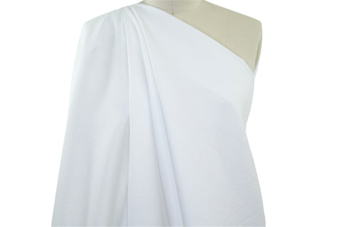 Diamond Weave Cotton Piqué - White