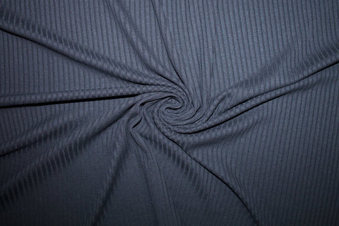 Organic Cotton Henley Ribbed Knit - Black