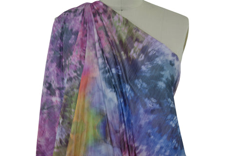 Impressionist Tie Dye Taffeta Raincoating - Cool Tones
