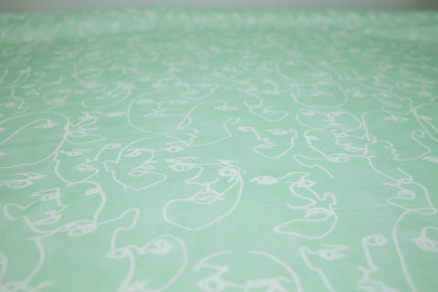 Oh the Audience, the Audience! Rayon Charmeuse - Mint/White