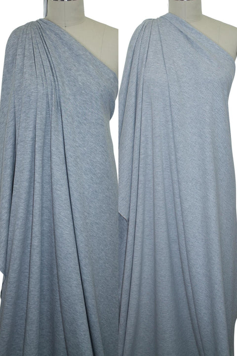 Rayon Jersey Double Cloth - Gray/White