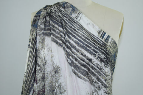 Into the Woods Digital Print Rayon Jersey - Blues/Grays/Purples